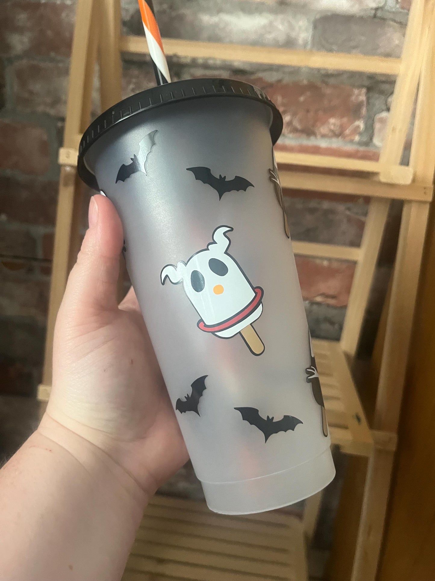Personalised Cold Cups, Nightmare Before Christmas, Pumpkin King Cold Cup, Jack Skellington NBC Decor, Jack and Sally, Iced Latte