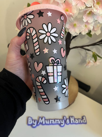 Personalised Cold Cups, Christmas Cow, Daisy Cow  Cold Cup Tumbler, Christmas Cold Cups, Christmas Decor, Christmas Stocking Filler