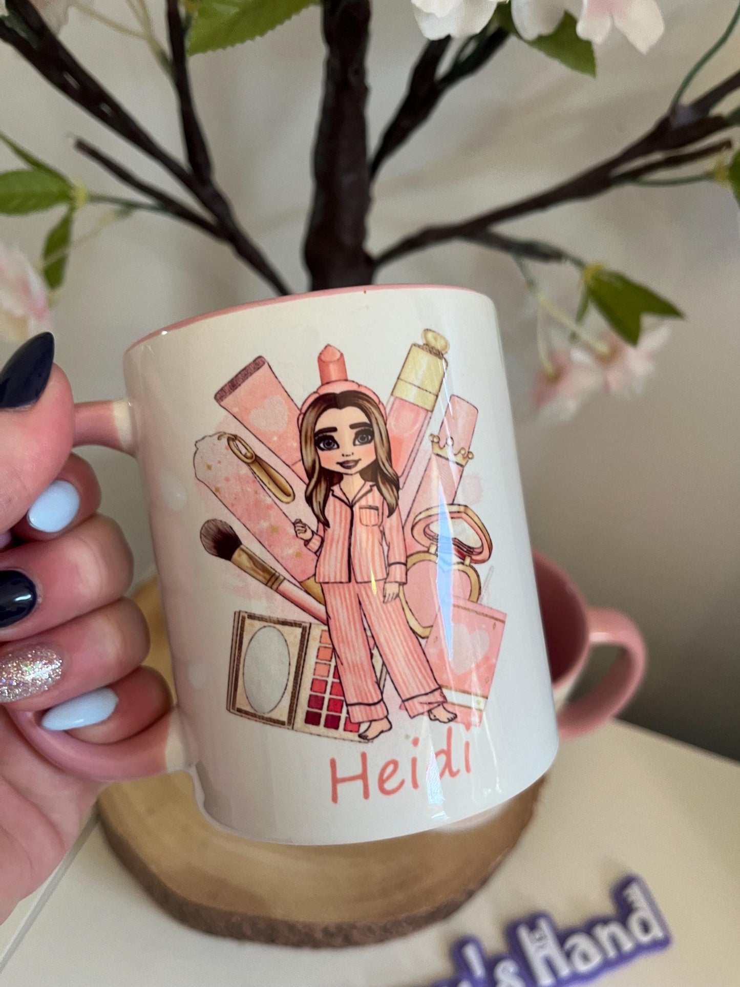 Make Up Girl Personalised Mug, Styled to your own Doll, PLouise Inspired, Make Up Theme, Christmas Gift