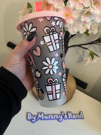 Personalised Cold Cups, Christmas Cow, Daisy Cow  Cold Cup Tumbler, Christmas Cold Cups, Christmas Decor, Christmas Stocking Filler