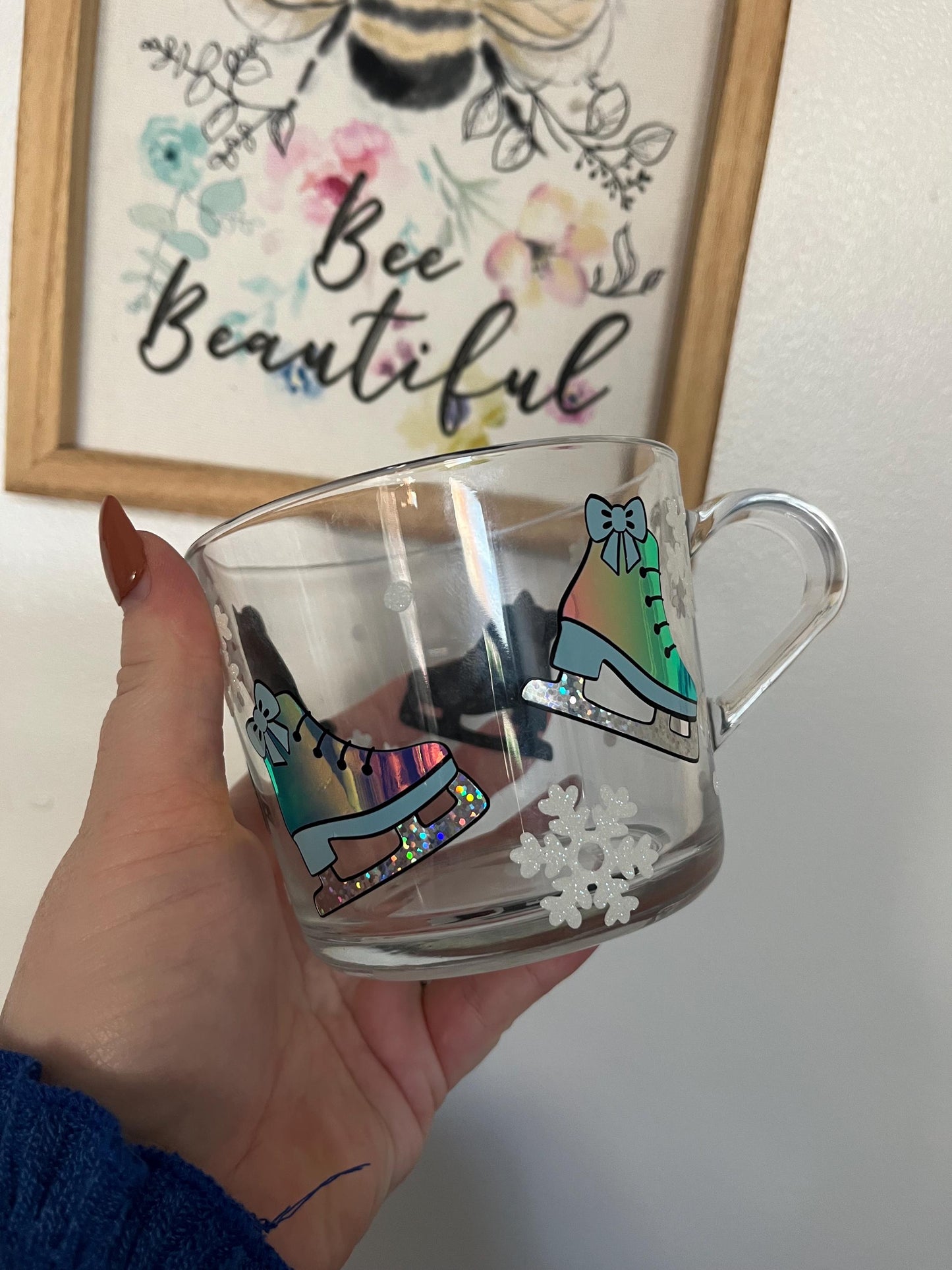 Personalised Glass Mug, Christmas Sausage Dog Glass Mug, Dashchund Decor, Christmas Movie, Glass Mugs