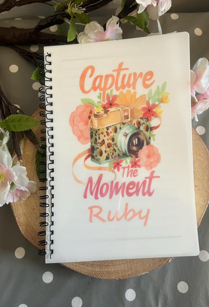 Capture the Moment Notebook, Personalised Notebooks, Journals, Notepads