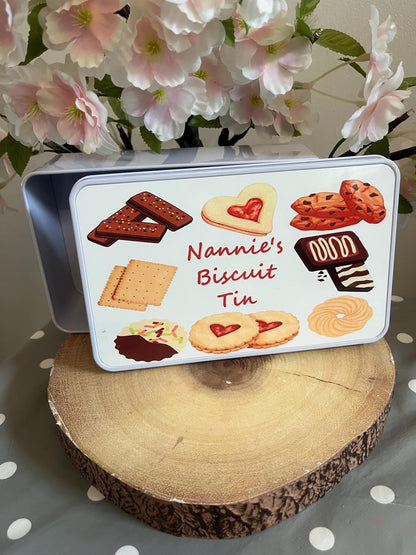 Personalised Biscuit Tin, Chocolate Biscuit, Grandparents Biscuit Tin, Mothers Day Gifts, Small Personalised Tin, Gift