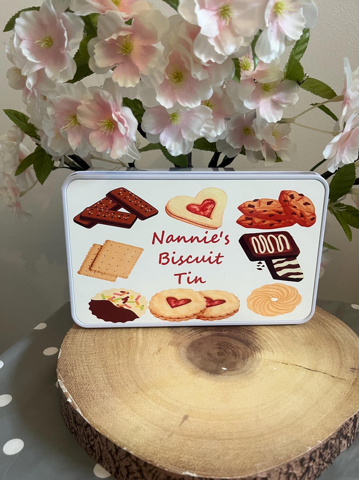 Personalised Biscuit Tin, Chocolate Biscuit, Grandparents Biscuit Tin, Mothers Day Gifts, Small Personalised Tin, Gift