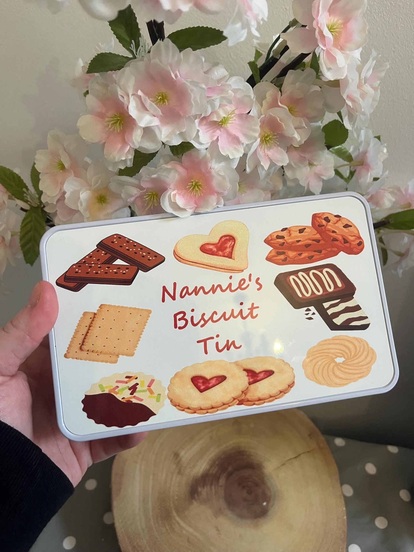 Personalised Biscuit Tin, Chocolate Biscuit, Grandparents Biscuit Tin, Mothers Day Gifts, Small Personalised Tin, Gift
