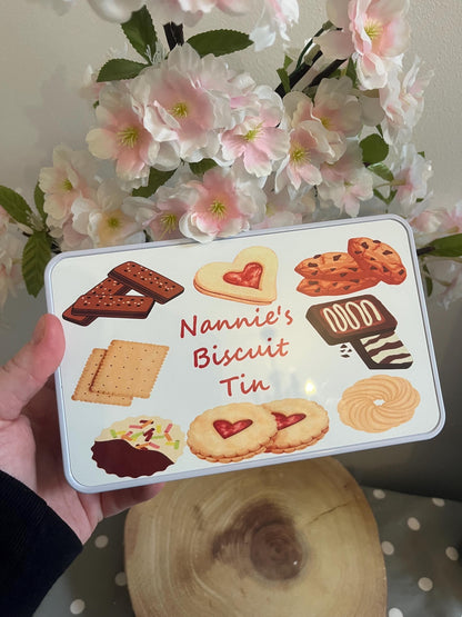 Personalised Biscuit Tin, Chocolate Biscuit, Grandparents Biscuit Tin, Mothers Day Gifts, Small Personalised Tin, Gift