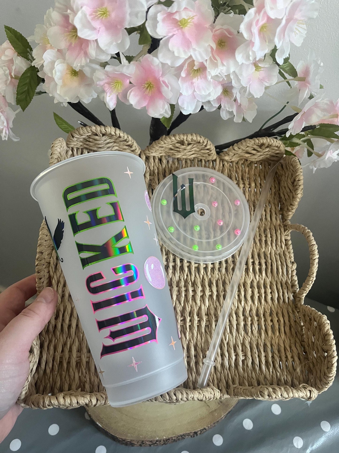 Wicked Witch, Good Witch, Wicked Witch Merch, Personalised Mug, Green Witch, Pink Witch, Wicked Inspired 24oz Cold Cup, Glinda, Elphaba