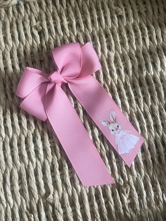 Pink Bunny Bows, Personalised Bunny Bow, Easter Bunny Bows, Personalised Name Bows