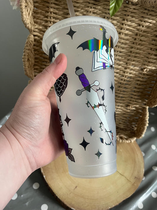 Wing Forth Dragon 24oz Cold Cup, Gothic Style Cold Cup, Cold Drinks Cups, Dragon Book Theme, Dragon Decor, Tattoo Style, Cold Drinks Cup