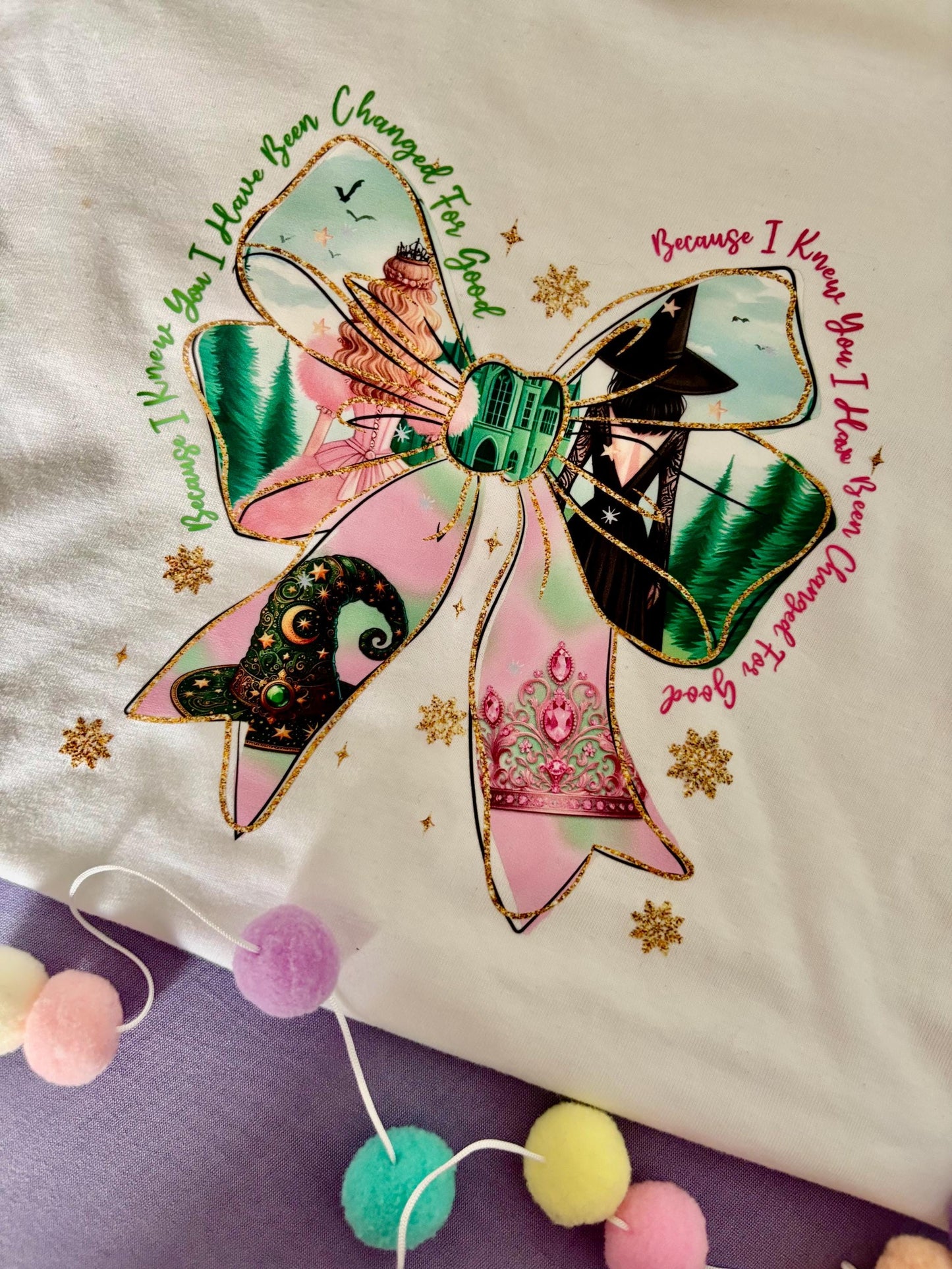 Wicked Witch Changed for Good Inspired Printed White T-Shirt, Changed for Good, Glinda, Elphaba - Adults & Kids Sizes - Cotton T-Shirt