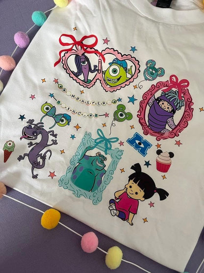 Monsters, Boo Inspired Printed T-Shirt, Monsters Inc, University, Mike, Sully, Boo and Friends - Adults & Kids Sizes - Cotton T-Shirt