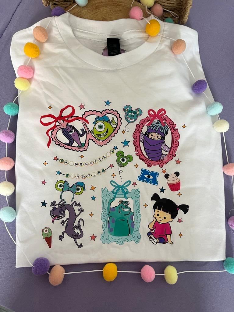 Monsters, Boo Inspired Printed T-Shirt, Monsters Inc, University, Mike, Sully, Boo and Friends - Adults & Kids Sizes - Cotton T-Shirt