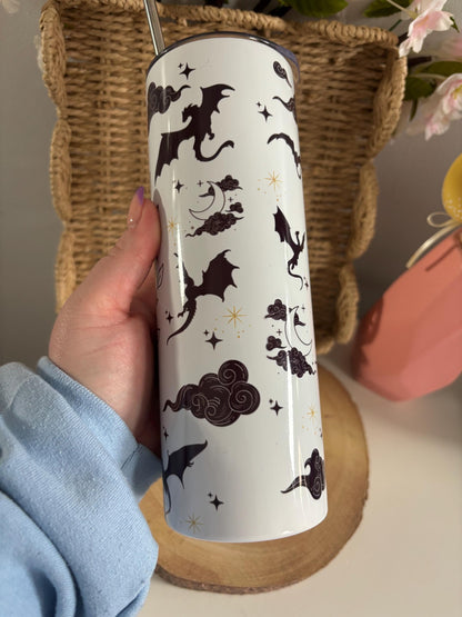 Wing Forth Dragon 20oz Tumbler, Gothic Style Cold Cup, Cold Drinks Cups, Dragon Book Theme, Dragon Decor, Tattoo Style, Hot Drinks Cup,
