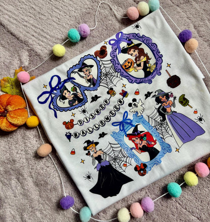 Spooky Princess Themed Halloween T-Shirt, Inspired Character T-Shirts - Adults & Kids Sizes - Cotton T-Shirt