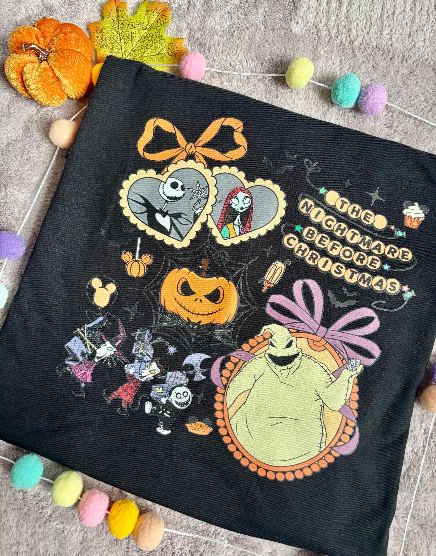 Skeleton Jack, Boogie Oogie, Printed Black T-Shirt, Halloween T-Shirt, Jack and Sally, Zero, NBC - Adults & Kids Sizes - Cotton T-Shirt