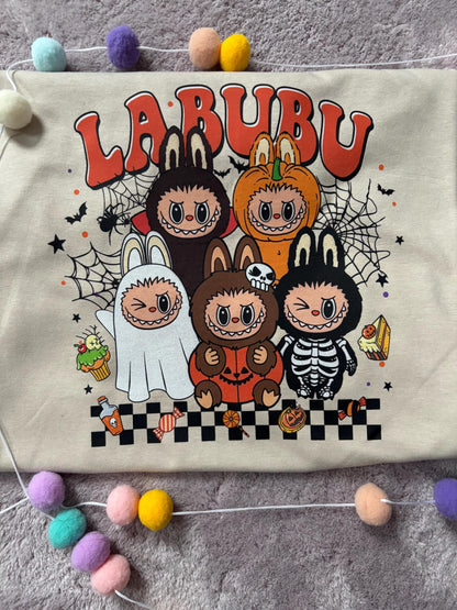 Labubu, The Monsters Inspired Printed Sand T-Shirt, Halloween T-Shirts, Halloween Outfits - Adults & Kids Sizes - Cotton T-Shirt