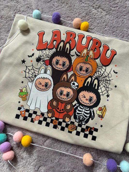 Labubu, The Monsters Inspired Printed Sand T-Shirt, Halloween T-Shirts, Halloween Outfits - Adults & Kids Sizes - Cotton T-Shirt