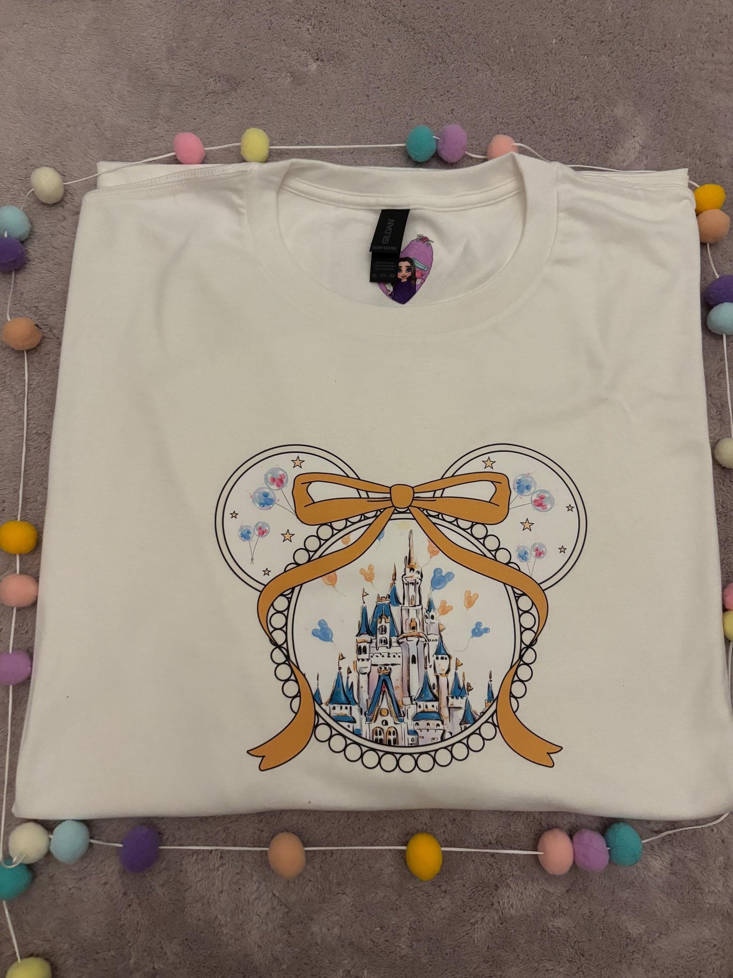 Magical Castle Bow Printed Pink T-Shirt, Florida, Orlando, Magical World - Adults & Kids Sizes