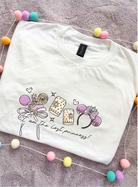 Rapunzel Princess Tower Inspired Printed T-Shirt, Princess Movie, Mouse Ears, Golden Hair Princess- Adults & Kids Sizes - Cotton T-Shirt