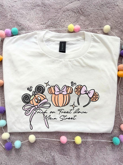 Pumpkin Trick or Treat T-Shirt, Ears, Florida, Orlando, Halloween T-Shirts, Pumpkin Halloween Outfits - Adults & Kids Sizes - Cotton T-Shirt