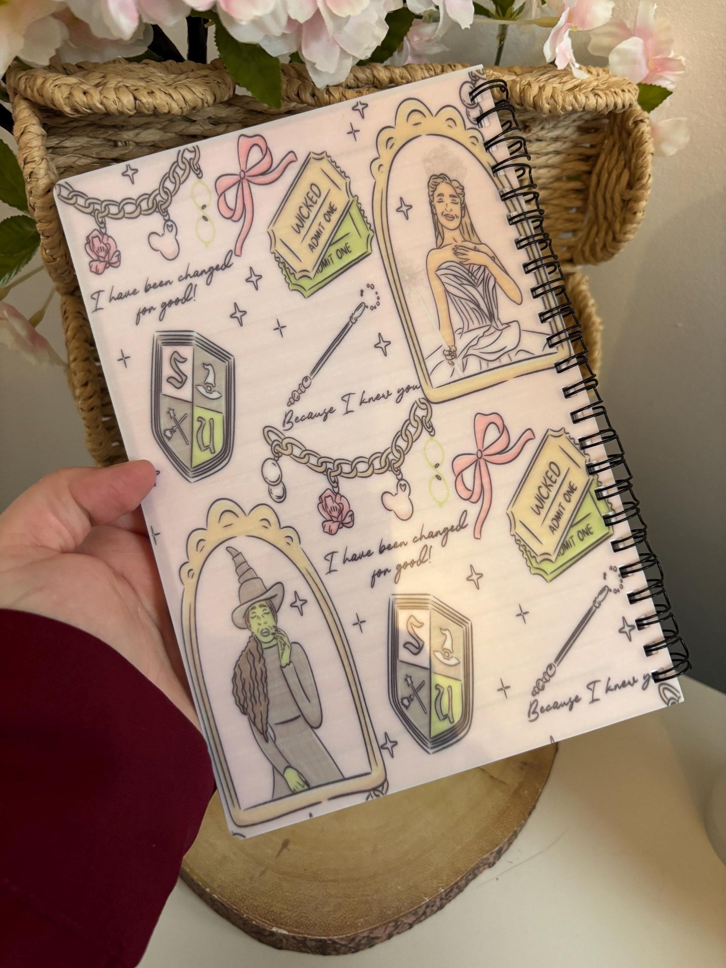 Wicked Witch, Good Witch, Wicked Witch Merch, Personalised Notebook, Green Witch, Pink Witch, Wicked Inspired Notebook, Glinda, Elphaba