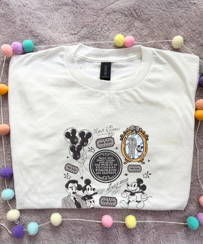 Magical Kingdom, Walt and mouse, Printed T-Shirt, Florida, Orlando, Magical World - Adults & Kids Sizes
