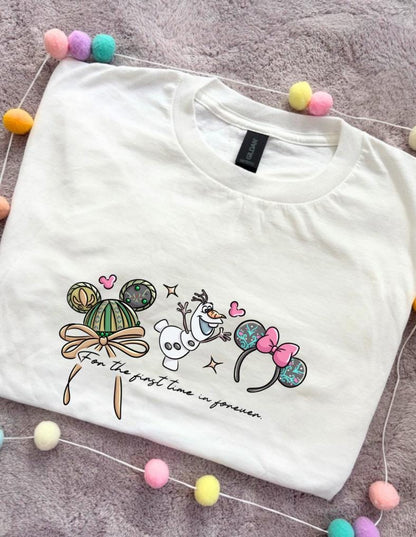 Frozen Sisters  Inspired Printed T-Shirt, Norwegian Style, Happy Snowman, Olaf, Bruni - Adults & Kids Sizes - Cotton T-Shirt