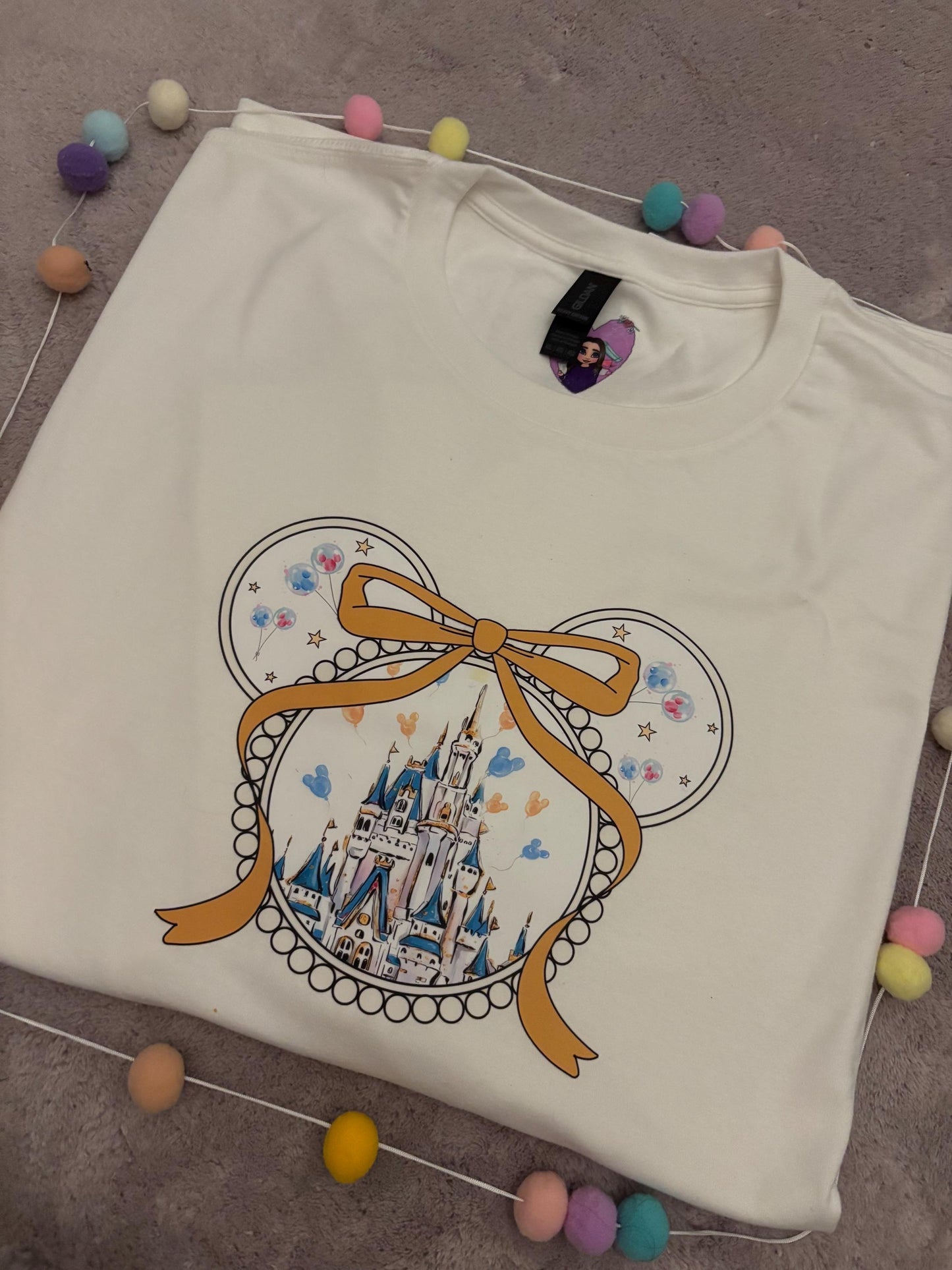 Magical Castle Bow Printed Pink T-Shirt, Florida, Orlando, Magical World - Adults & Kids Sizes