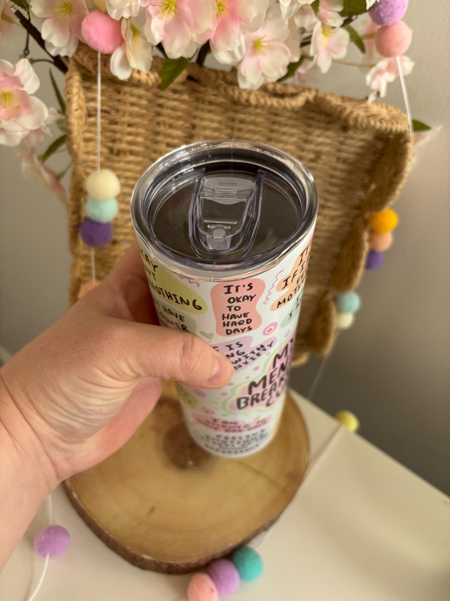 My Mental Breakdown Tumbler, Positive Motivation, Menty B, Mental Health, Self Love, Affirmations, 20oz Tumbler, Hot and Cold Drinks