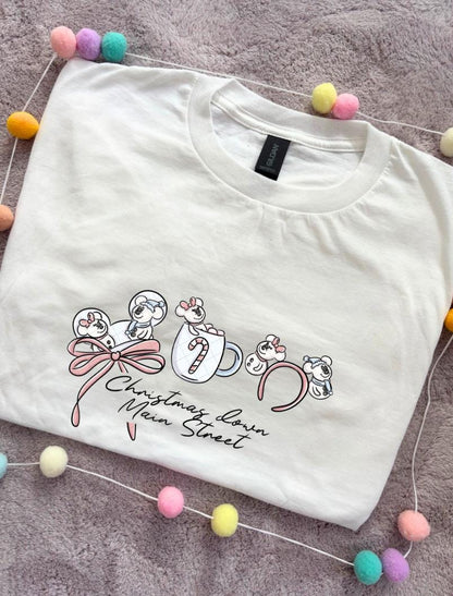 Christmas Mouse Snowman Ears T-Shirt, Ears, Florida, Orlando, Christmas T-Shirts, Christmas Outfits - Adults & Kids Sizes - Cotton T-Shirt