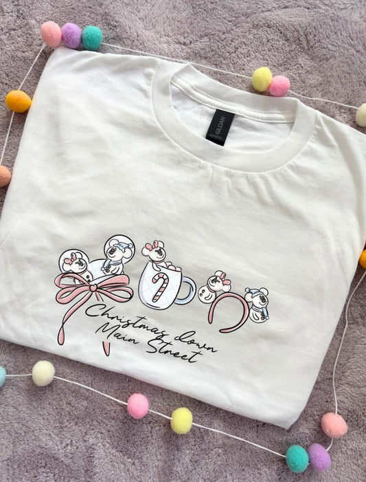 Christmas Mouse Snowman Ears T-Shirt, Ears, Florida, Orlando, Christmas T-Shirts, Christmas Outfits - Adults & Kids Sizes - Cotton T-Shirt