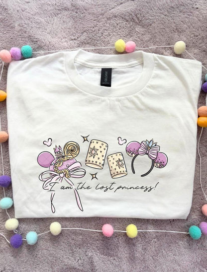 Rapunzel Princess Tower Inspired Printed T-Shirt, Princess Movie, Mouse Ears, Golden Hair Princess- Adults & Kids Sizes - Cotton T-Shirt