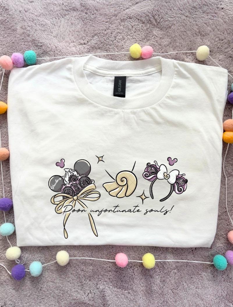 Sea Witch, Poor Unfortunate Souls Inspired Printed T-Shirt, Under the Sea, Villains Theme - Adults & Kids Sizes - Cotton T-Shirt