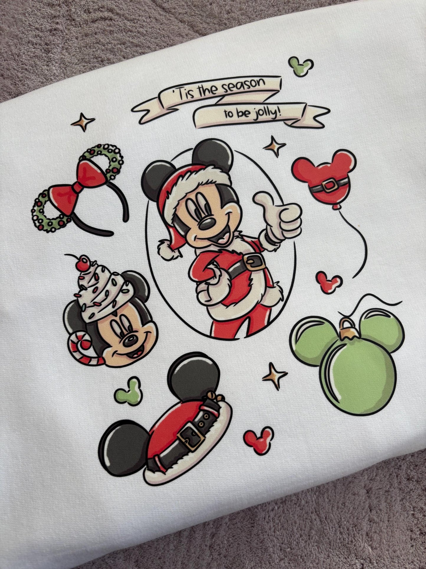 Christmas Mouse and Ears Sweatshirt, Ears, Florida, Orlando, Christmas Jumper, Christmas Outfits - Adults & Kids Sizes - Cotton Sweatshirt