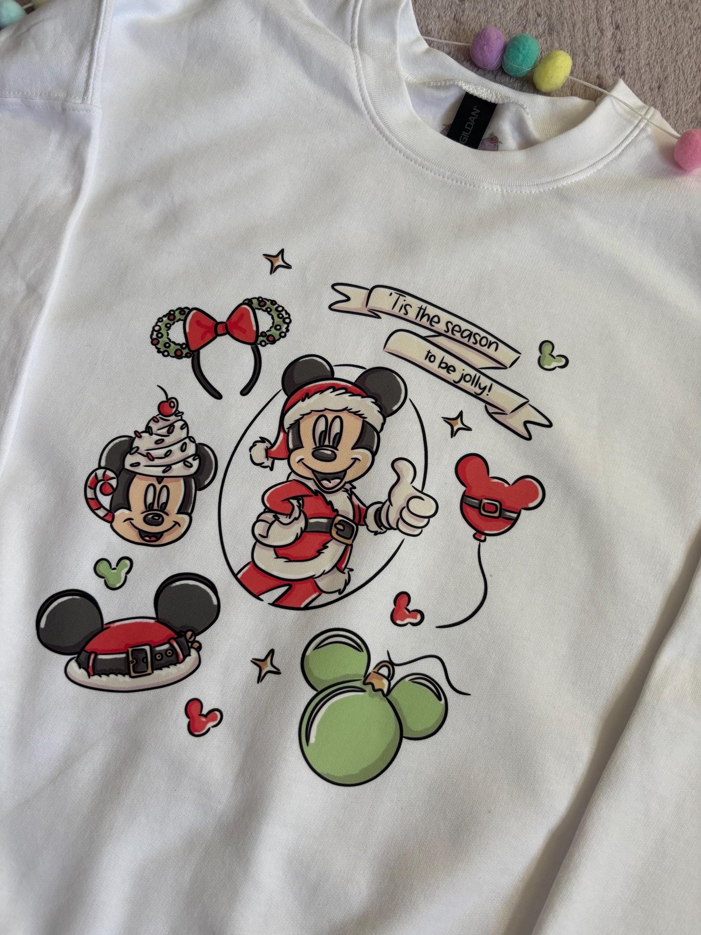 Christmas Mouse and Ears Sweatshirt, Ears, Florida, Orlando, Christmas Jumper, Christmas Outfits - Adults & Kids Sizes - Cotton Sweatshirt