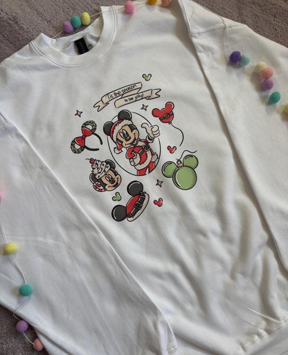 Christmas Mouse and Ears Sweatshirt, Ears, Florida, Orlando, Christmas Jumper, Christmas Outfits - Adults & Kids Sizes - Cotton Sweatshirt