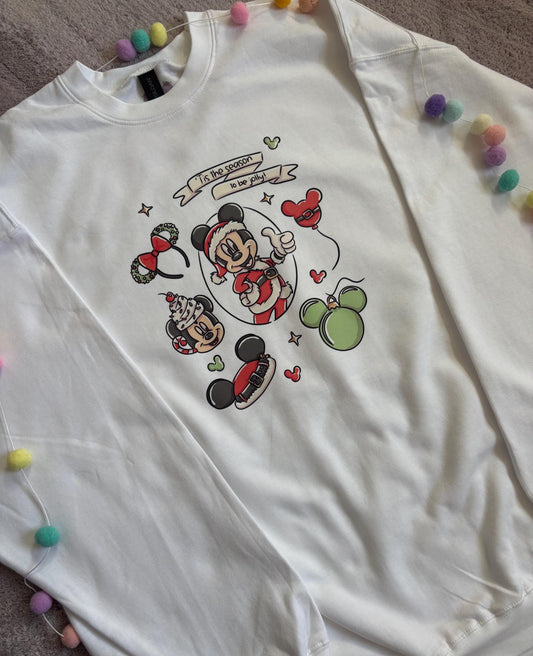 Christmas Mouse and Ears Sweatshirt, Ears, Florida, Orlando, Christmas Jumper, Christmas Outfits - Adults & Kids Sizes - Cotton Sweatshirt