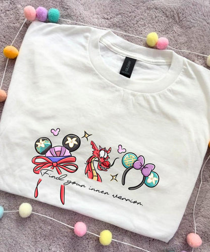 Princess Bow Ears Inspired Printed T-Shirt, Princess, Magical Kingdom, Inspired Character T-Shirts - Adults & Kids Sizes - Cotton T-Shirt