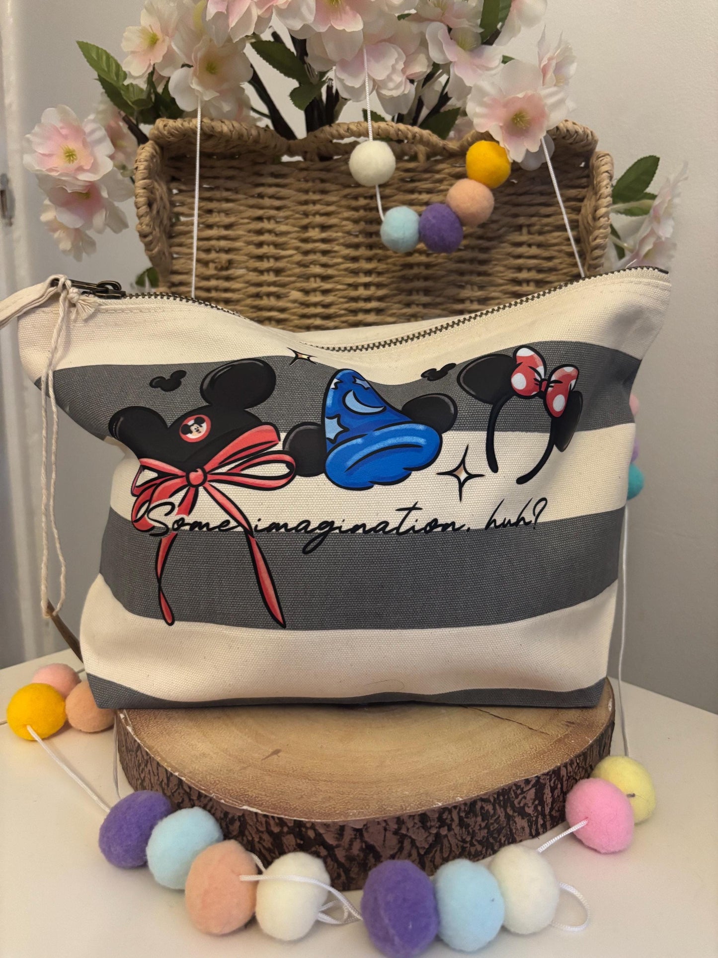 Magical Kingdom, Magic Mouse Make Up Bags, Printed Inspired Make Up Bags, Ears Bags, Florida, Orlando, Paris, Nautical Theme Make Up Bag