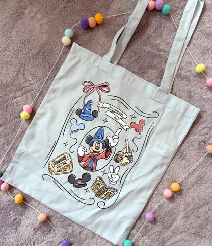 Magical Kingdom Tote Bags, Magic Mouse Cotton Canvas Tote Bags, Printed Inspired Tote Bags, Shopper Bags