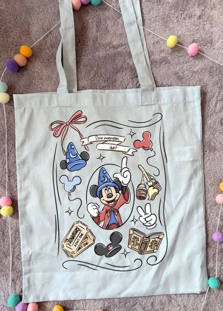 Magical Kingdom Tote Bags, Magic Mouse Cotton Canvas Tote Bags, Printed Inspired Tote Bags, Shopper Bags