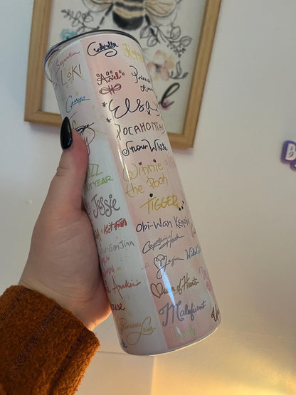 Castle Inspired 20oz Tumbler, Full Autograph Tumbler, 20oz Tumbler, Hot and Cold Drinks, Florida, Orlando, Days Out, Winter Warmer