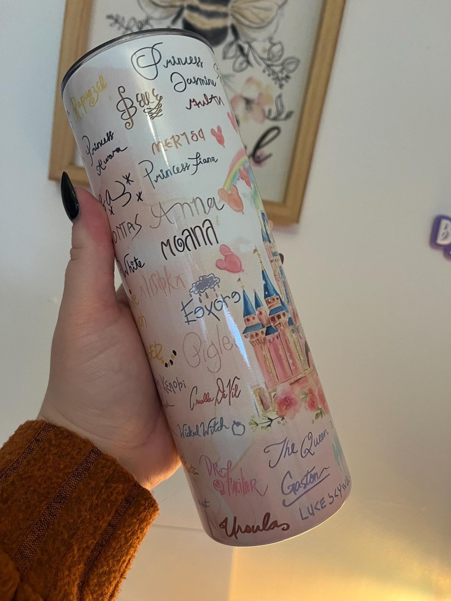 Castle Inspired 20oz Tumbler, Full Autograph Tumbler, 20oz Tumbler, Hot and Cold Drinks, Florida, Orlando, Days Out, Winter Warmer