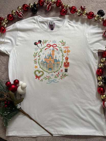 Christmas Castle and Ears T-Shirt, Florida, Orlando, Christmas T-Shirts, Christmas Outfits - Adults & Kids Sizes - Cotton T-Shirt