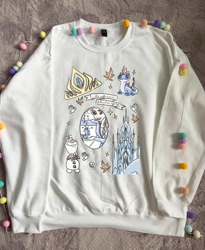 Frozen Sisters Sweatshirt, Olaf, Florida, Orlando, Christmas Jumper, Christmas Outfits - Adults & Kids Sizes - Fleece Sweatshirt