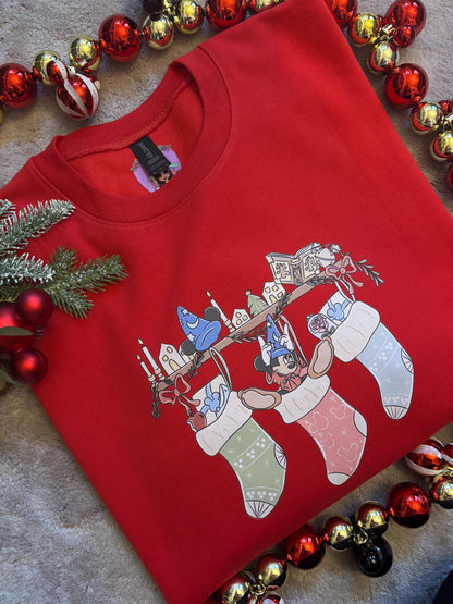 Christmas Hanging Stockings Sweatshirt, Florida, Orlando, Christmas Jumper, Christmas Outfits - Adults & Kids Sizes - Fleece Sweatshirt