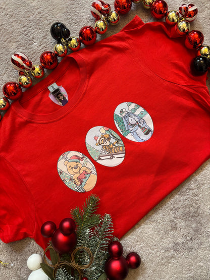 Christmas Winnie Bear T-Shirt, Florida, Orlando, Christmas T-Shirts, Christmas Outfits - Adults & Kids Sizes - Cotton T-Shirt
