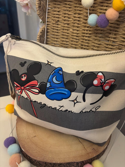 Magical Kingdom, Magic Mouse Make Up Bags, Printed Inspired Make Up Bags, Ears Bags, Florida, Orlando, Paris, Nautical Theme Make Up Bag