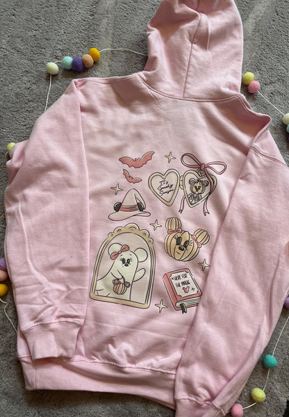 Halloween Ghost Mouse and Ears Hoodie, Ears, Florida, Orlando, Halloween Outfits, - Adults & Kids Sizes - Cotton Hoodie