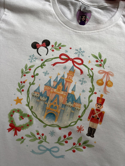 Christmas Castle and Ears T-Shirt, Florida, Orlando, Christmas T-Shirts, Christmas Outfits - Adults & Kids Sizes - Cotton T-Shirt